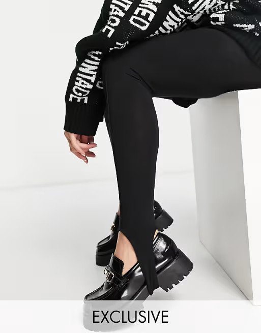 Reclaimed Vintage Inspired – Leggings in Schwarz mit Steg | ASOS (Global)