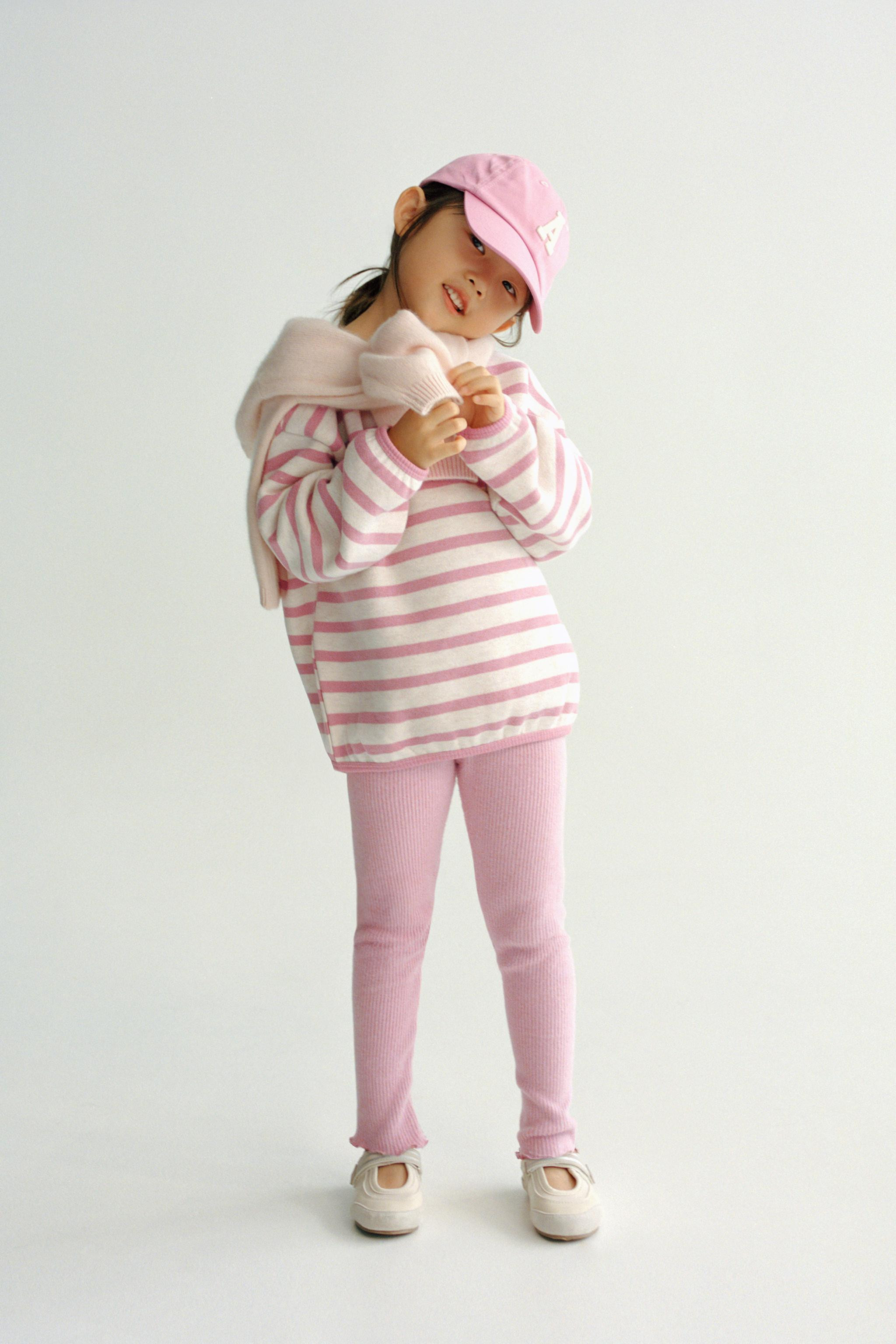 STRIPED SWEATSHIRT AND SOFT TOUCH LEGGING SET | Zara US