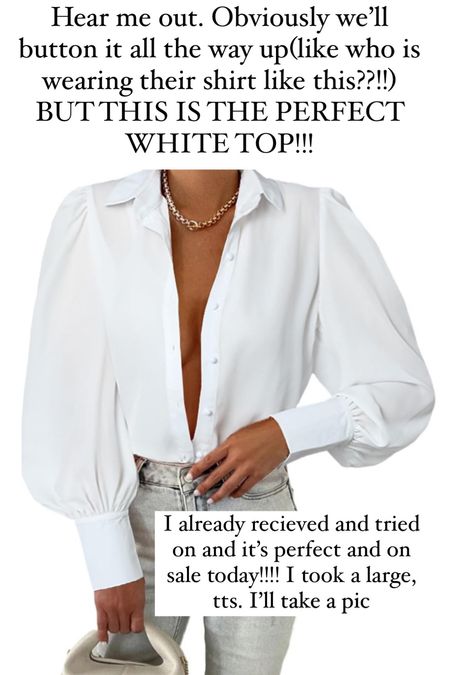 The best white shirt!

Size large, Amazon finds, midsize mom

#LTKfindsunder50 #LTKover40 #LTKstyletip