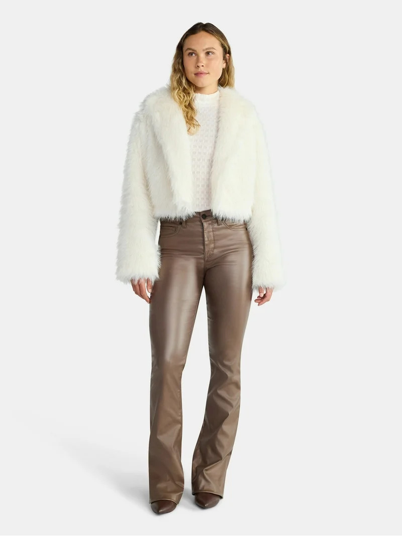 Madden NYC Women's Faux Fur Cropped Jacket, Sizes XXS-XXL | Walmart (US)