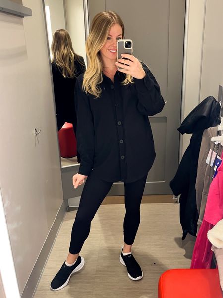 Target activewear is currently 30% off with Target circle in the  app! I love this button down shacket! Covers the booty. Available in a few colors! Wearing size XS

#LTKfindsunder50 #LTKfitness #LTKsalealert