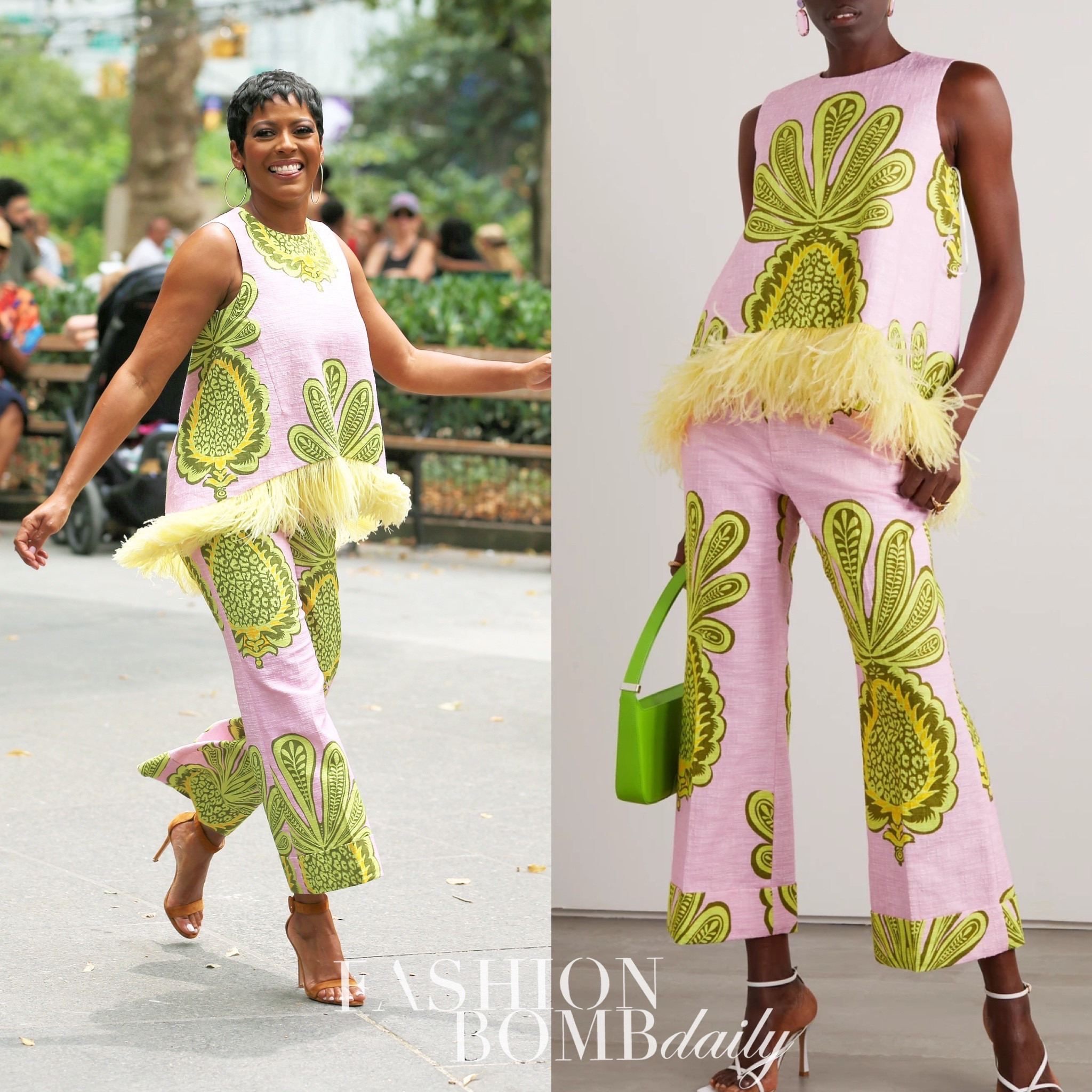 @tamronhall filmed an episode of @tamronhallshow in #newyorkcity wearing a $620 @ladoublej La Scala feather-trimmed cotton-blend bouclé top and $590 #ladoublej Hendrix cropped printed cotton-blend bouclé straight-leg pants . Find links to purchase in our bio! Would you wear it?
📸 Splash
#tamronhall #tamronhallfbd #tamronhallfashion #tamronhallshow 

#LTKBacktoSchool #LTKSeasonal #LTKFind