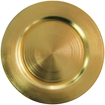 Amazon.com | Metallic Gold Charger Plates Rings - 12 pcs 13 Inch Plasic Round Wedding Party Decro... | Amazon (US)