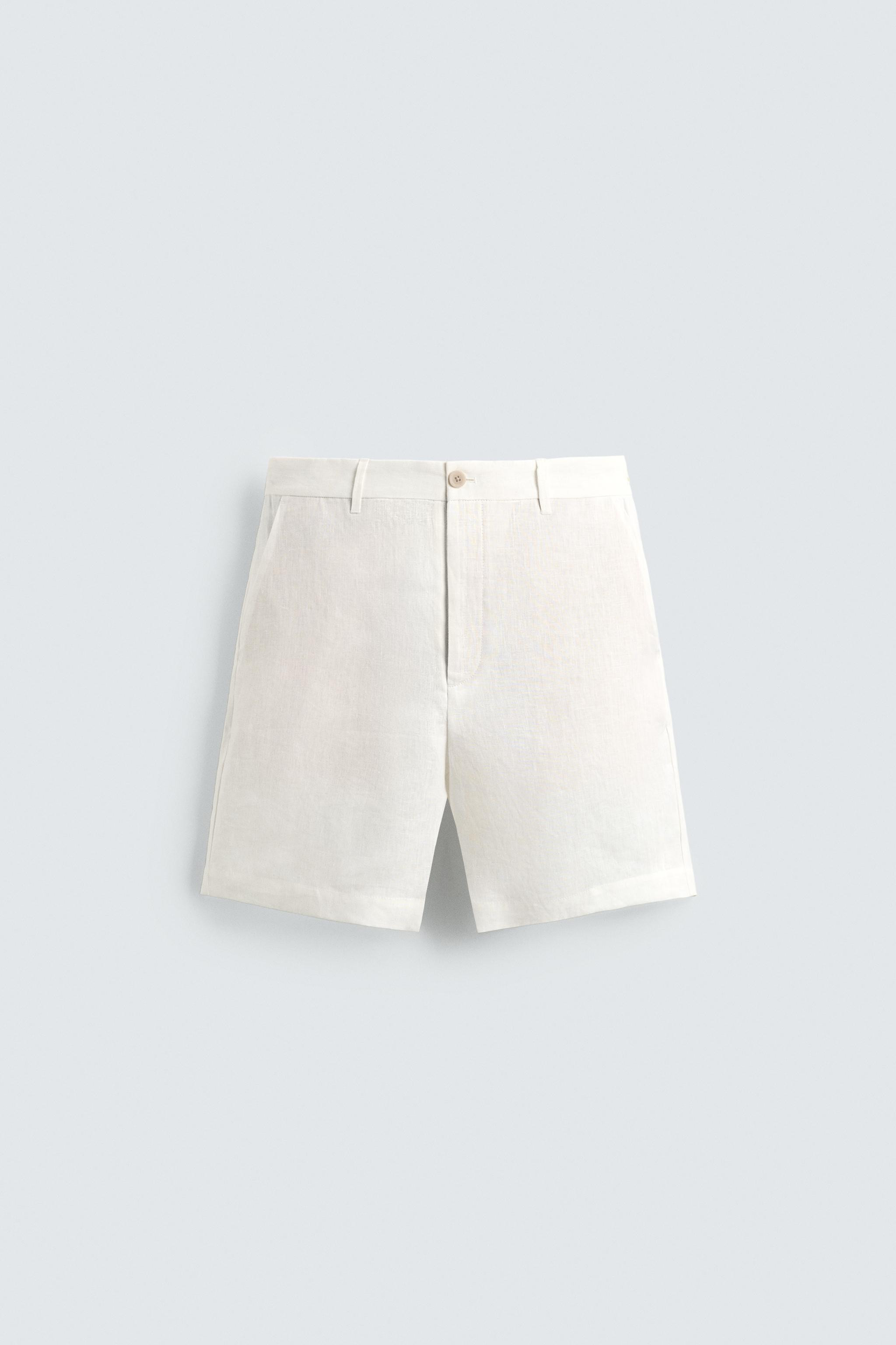 REGULAR FIT 100% LINEN SHORTS | Zara US