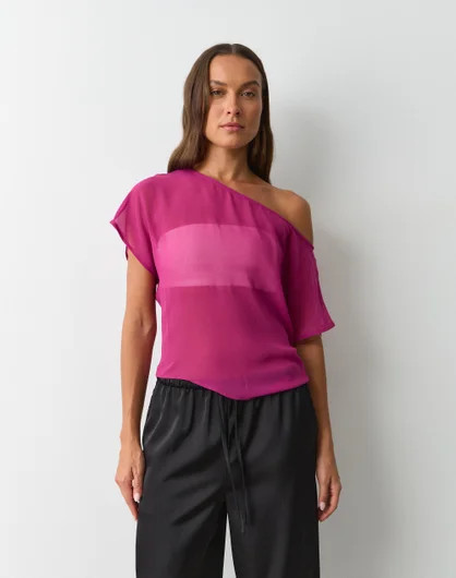 Chiffon Sheer Off Shoulder Blouse | Glassons (Australia)