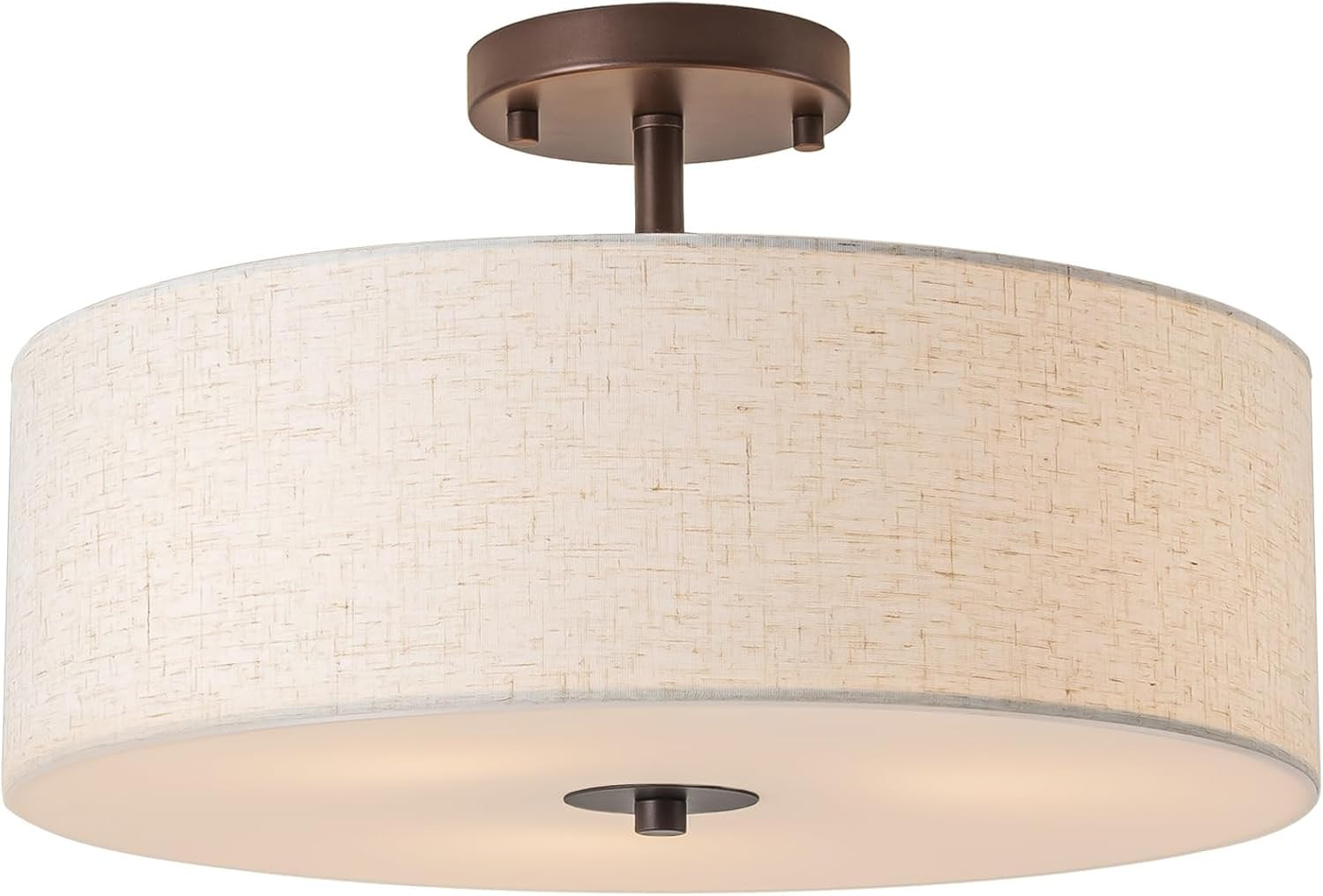 Bargeni Semi Flush Mount Ceiling Light Fixture,16 inch Drum Flush Mount Ceiling Light,Modern Ligh... | Amazon (US)