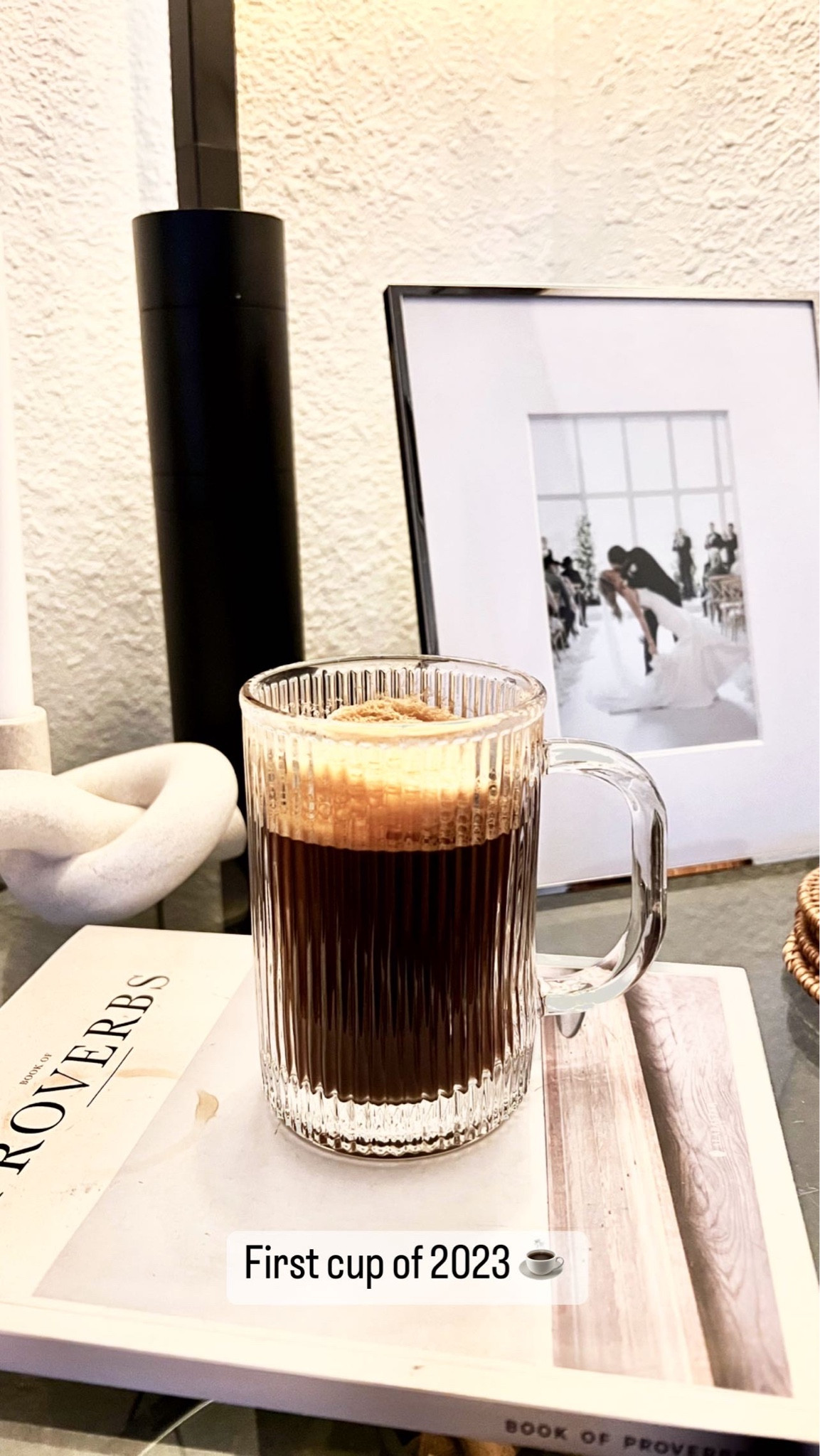 First cup of coffee ☕️ in 2023! Here we go! Happy New Year 🤎 
#coffeelover #nespresso #clearcoffeecups #chiccoffeecups #moderncoffeecups

#LTKhome