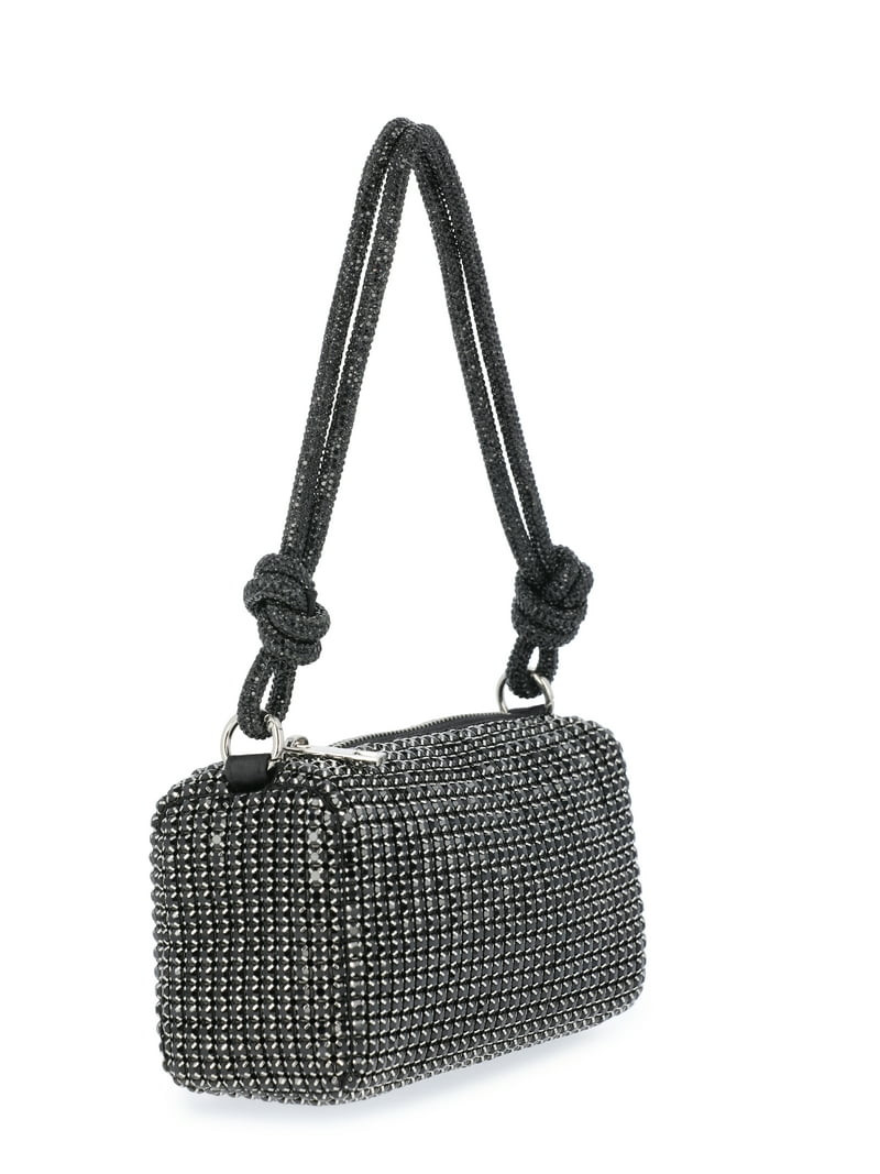 Scoop Women's Rhinestone Party Bag, Black | Walmart (US)