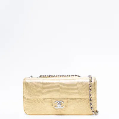 Lizard-Embossed East West Flap Bag | Vivrelle