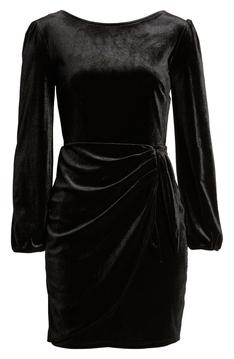 Long Sleeve Velvet Cocktail Minidress | Nordstrom