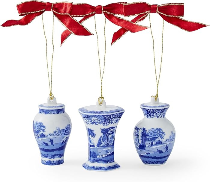 Spode Blue Italian Christmas Mini Urn Ornaments Set of 3 - Iconic Blue & White Porcelain, Gift Ti... | Amazon (US)