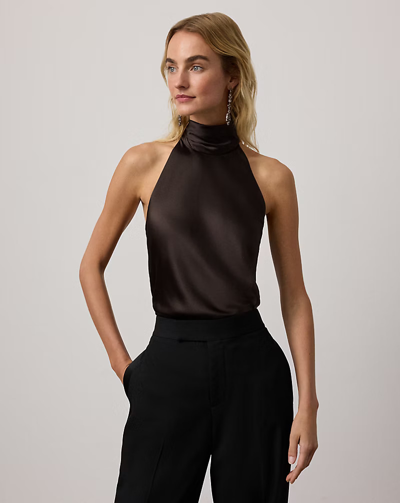 Chilton Stretch Silk Charmeuse Top | Ralph Lauren (UK)