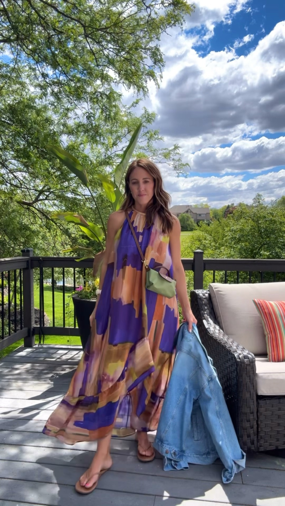 XS maxi dress 
How pretty is the uneven hem and flowy movement. 
Casual here with a flip flop or add a heel for a special event or date night. 
Zara.

#LTKSeasonal #LTKOver40
