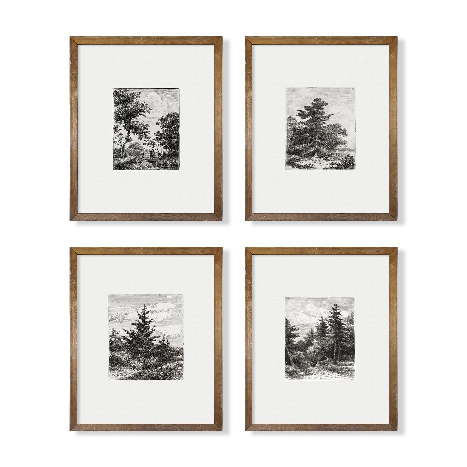 Vintage Farmhouse Wall Art Decor - Tree Sketch Neutral Wall Art for Boho French Country Kitchen B... | Amazon (US)