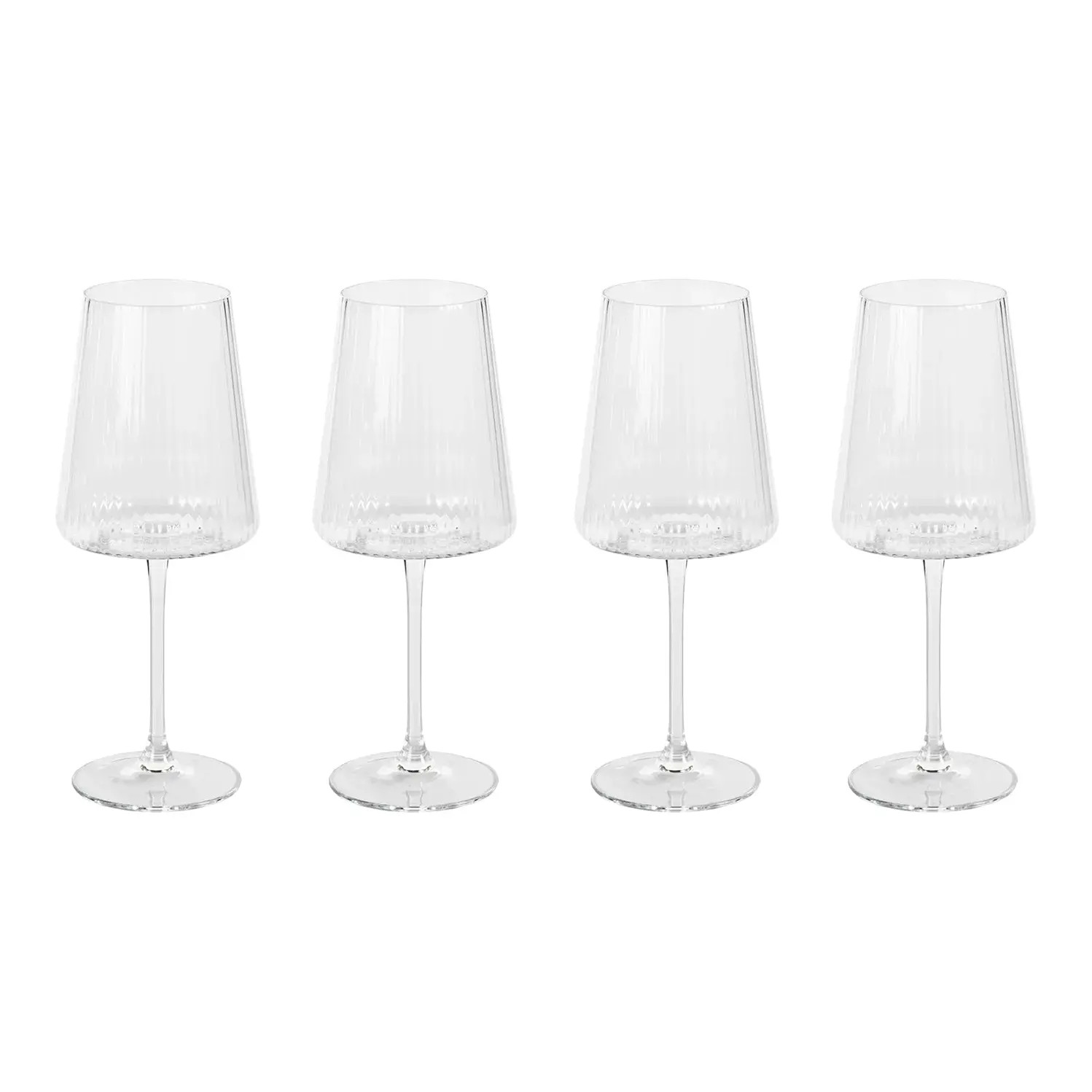 Benin Fluted Textured Wine Glasses, Set of 4 | Chairish
