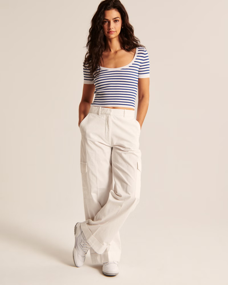 Striped Rib Sweater Tee | Abercrombie & Fitch (US)