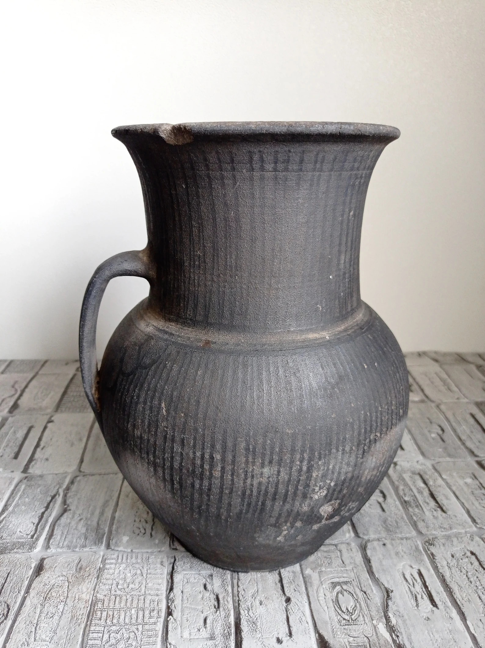 Antique Clay Vase Vintage Black Clay Vase Rustic Vase Old - Etsy | Etsy (US)