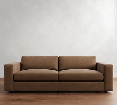 Carmel Wide Arm Leather Sofa (62"–122") | Pottery Barn (US)