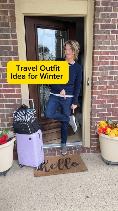 Travel outfit idea for winter: waterproof boots that are supportive to walk all day in, cashmere sweater and pull-on denim. BAG IS BY MONOS. #traveloutfit #vacationoutfit #waterproofboots

#LTKSeasonal #LTKshoecrush #LTKtravel