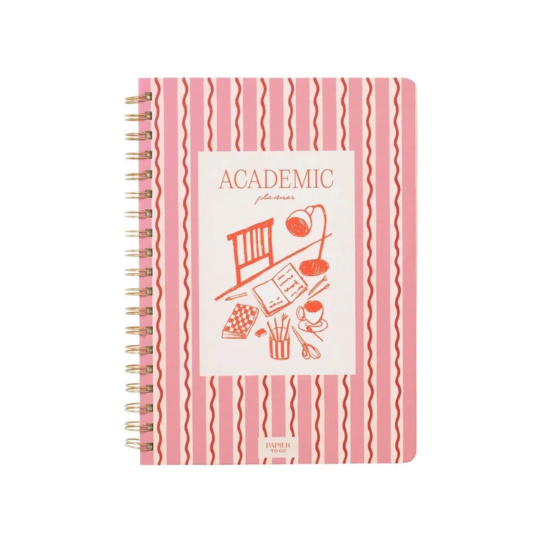 Papier To Go B5 Hardcover Spiral Dated 12-Month Academic Planner, 7.1 x 10", Desk Companion, Pink | Walmart (US)