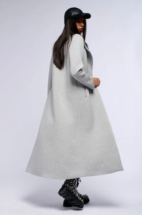 COCOA BUTTER SCUBA TRENCH IN GREY | AKIRA