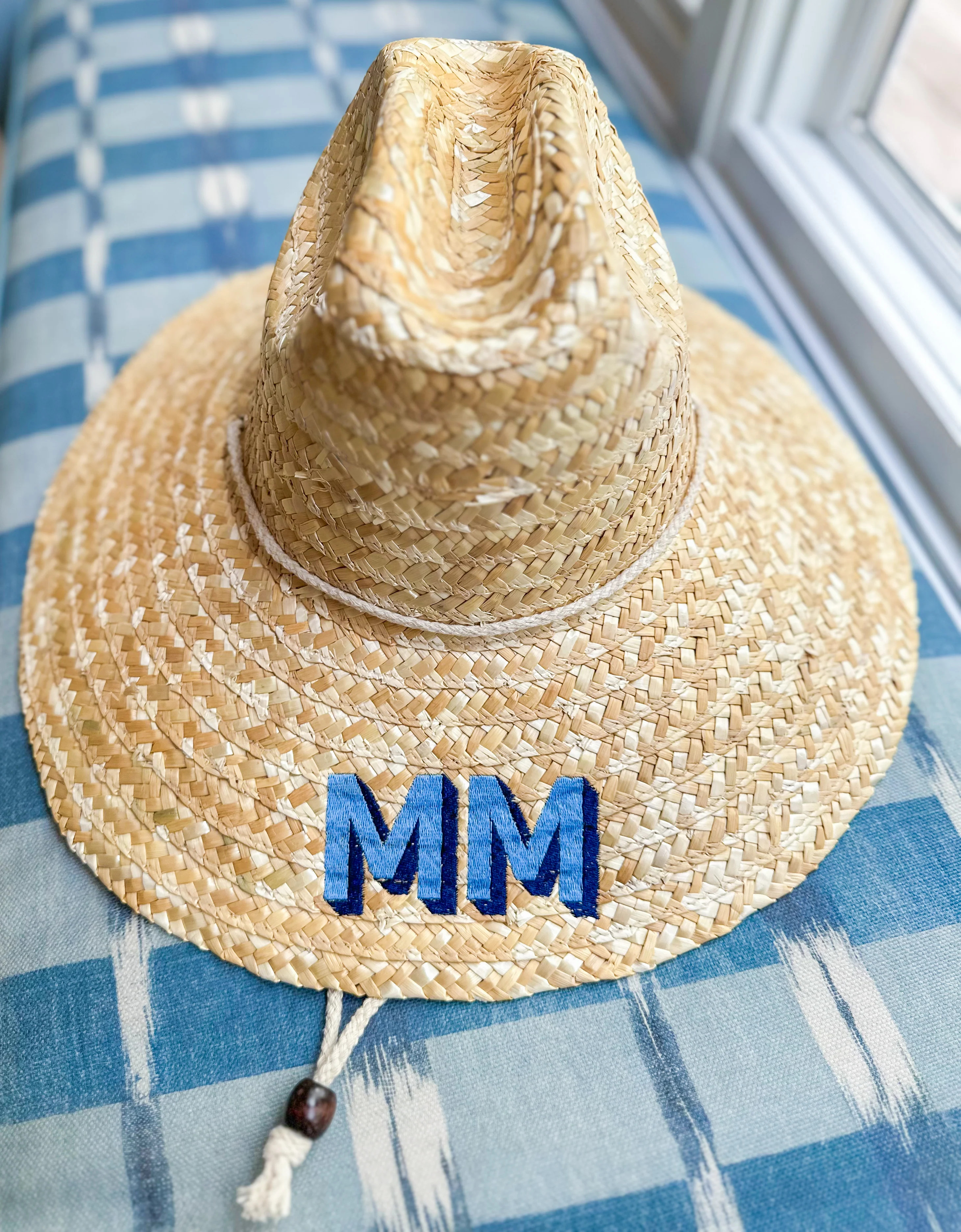 Monogrammed straw beachcomber hat | Bogey and Byrd