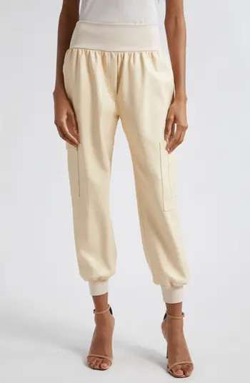 Cinq à Sept Giles Faux Leather Jogger Pants in Dune at Nordstrom Rack, Size Large | Nordstrom Rack