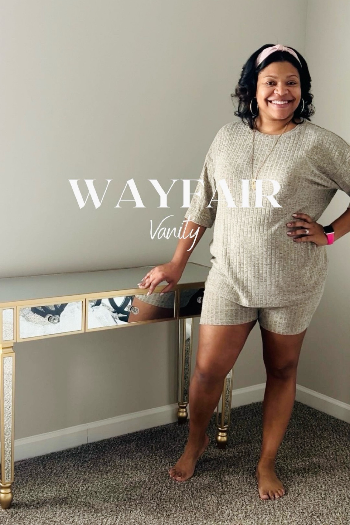 A little glam and great functionality. This is your next vanity, desk, or accent table! 