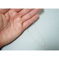 14K Solid Gold Necklace, Thin Chain, Yellow Chain Pendant - Tgn006 | Etsy (US)