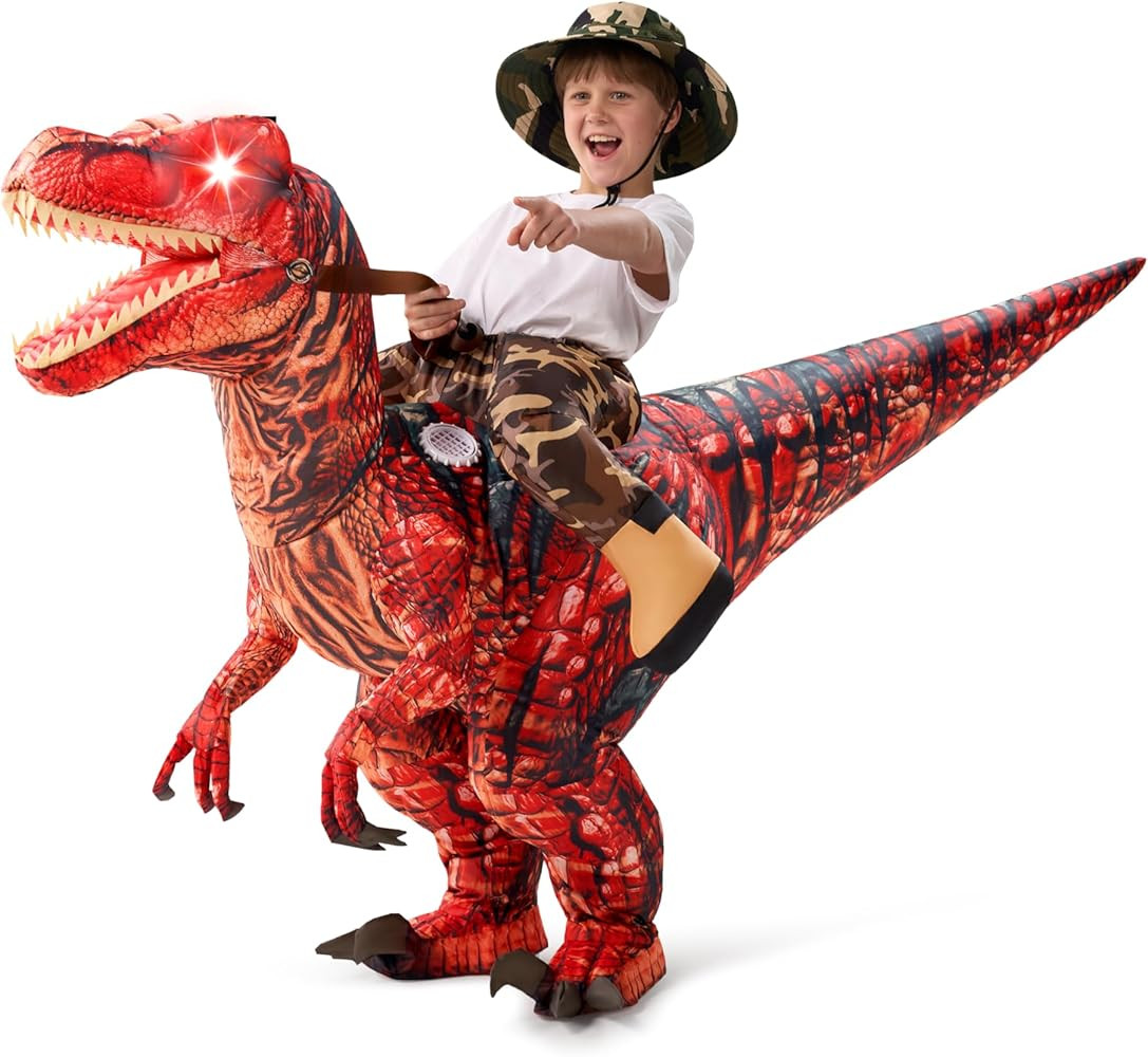 Spooktacular Creations Kids Halloween Inflatable Costume, Raptor LED Blow Up Costume, Riding Dino... | Amazon (US)