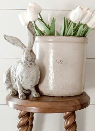 Long Ear Rabbit Statue Set of 2 | Antique Farm House