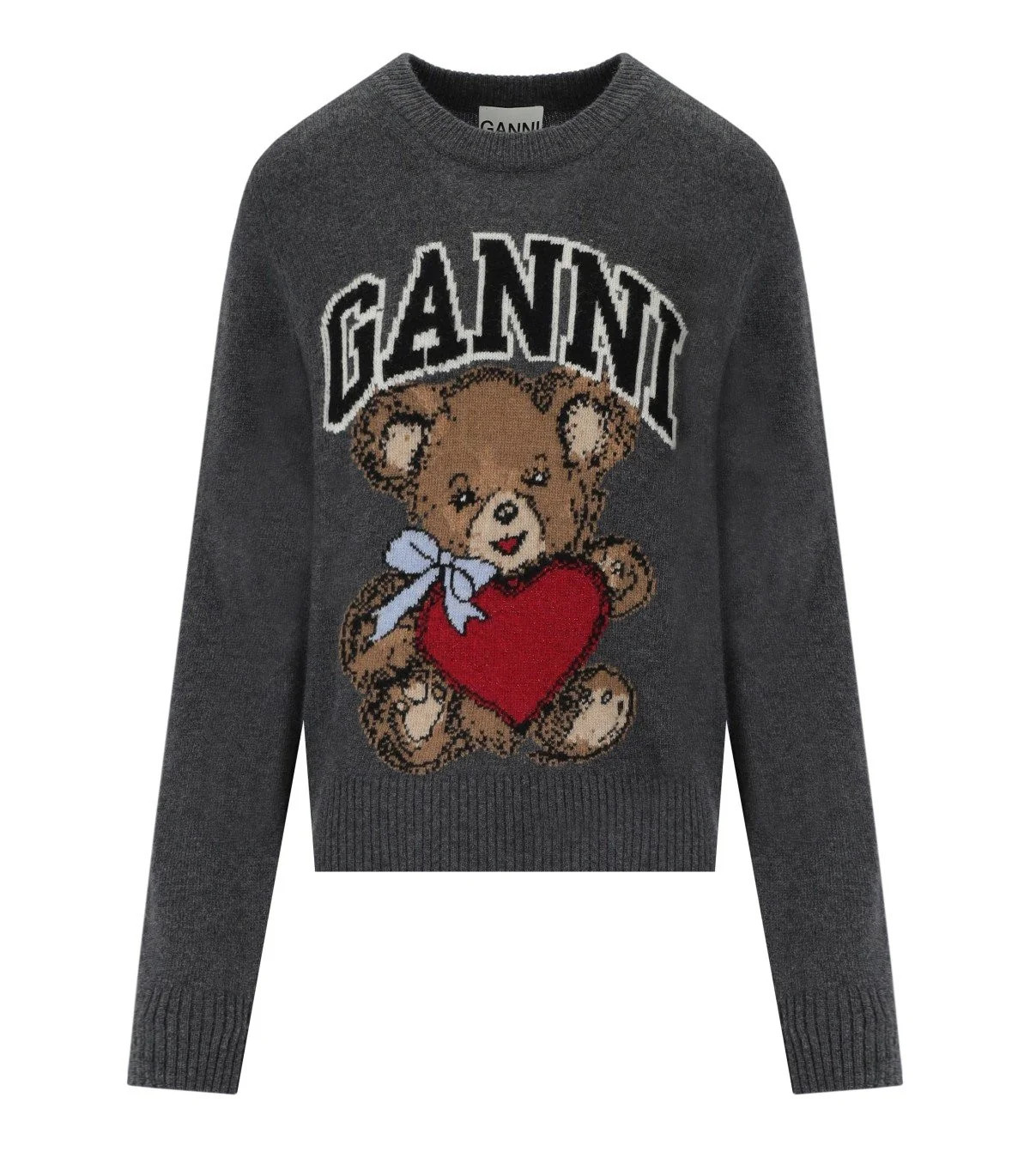Ganni Bear Grey Crewneck Jumper L | Balardi