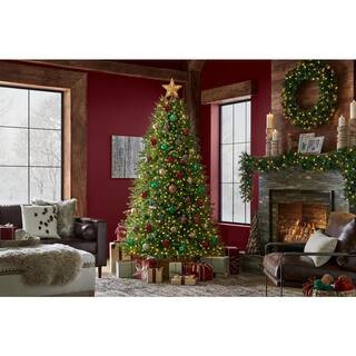 7.5 ft. Pre-Lit LED Jackson Noble Artificial Christmas Tree T22 | The Home Depot