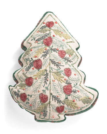 20x15 Textured Trees With Hearts Pillow | TJ Maxx