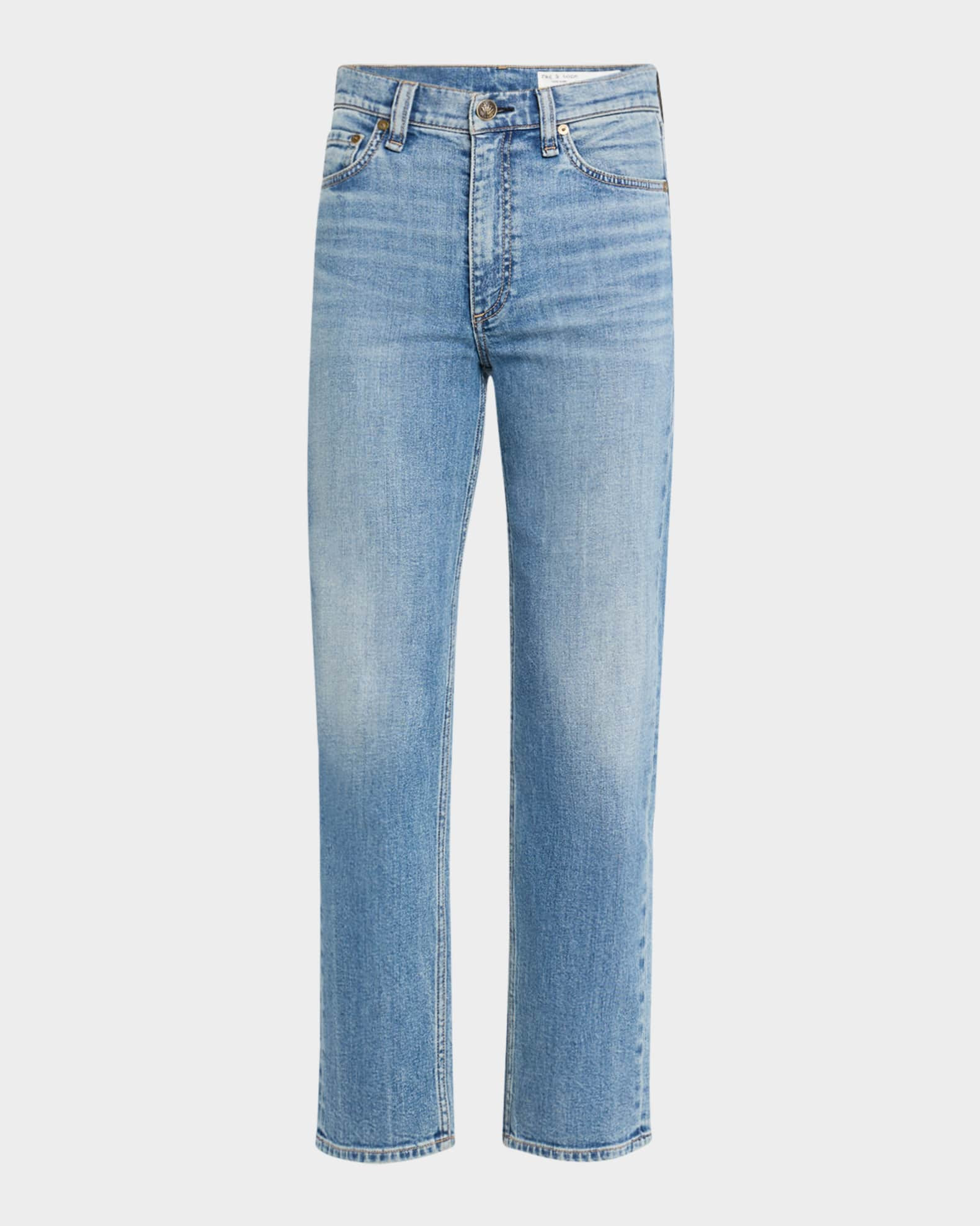 Harlow Mid-Rise Ankle Straight Jeans | Neiman Marcus
