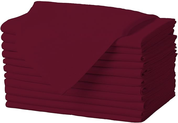 Gee Di Moda Cloth Napkins - 17 x 17 Inch Burgundy Dinner Napkins - Set of 12 Soft & Absorbent Was... | Amazon (US)