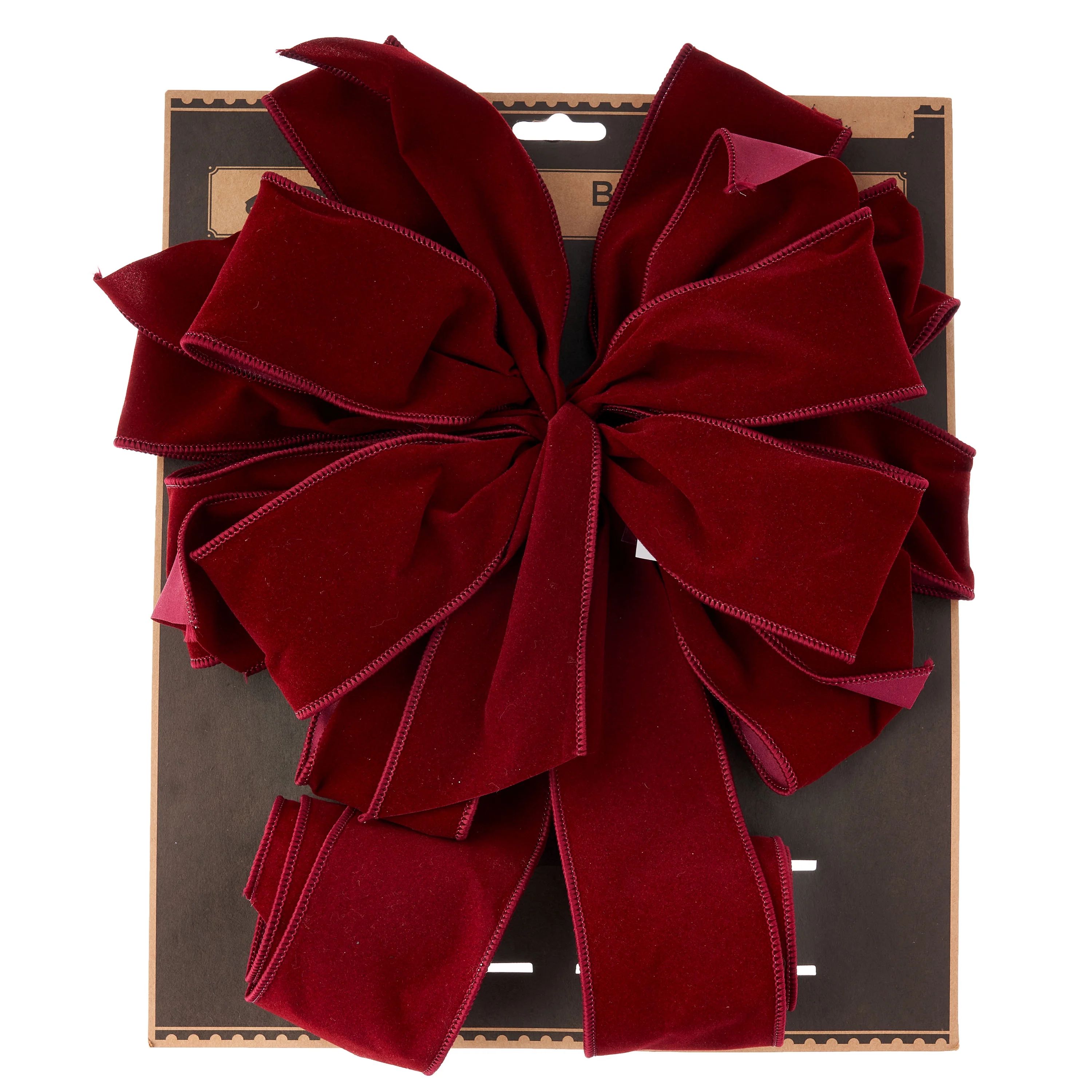 Holiday Time Burgundy Christmas Tree Topper Bow, 12.87" - Walmart.com | Walmart (US)