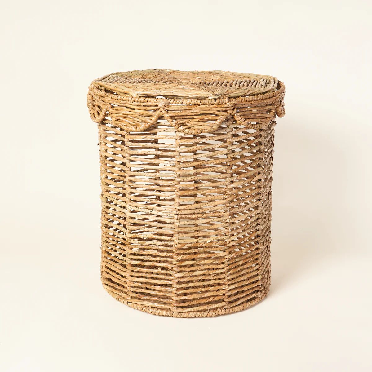 Seagrass Hamper With Scalloped Lid | Kate Marker Home