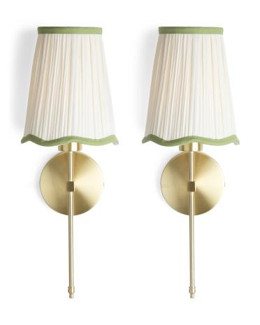 2pk 20in Pleated Scalloped Shade Metal Pole Sconces | Home | TJ Maxx | TJ Maxx