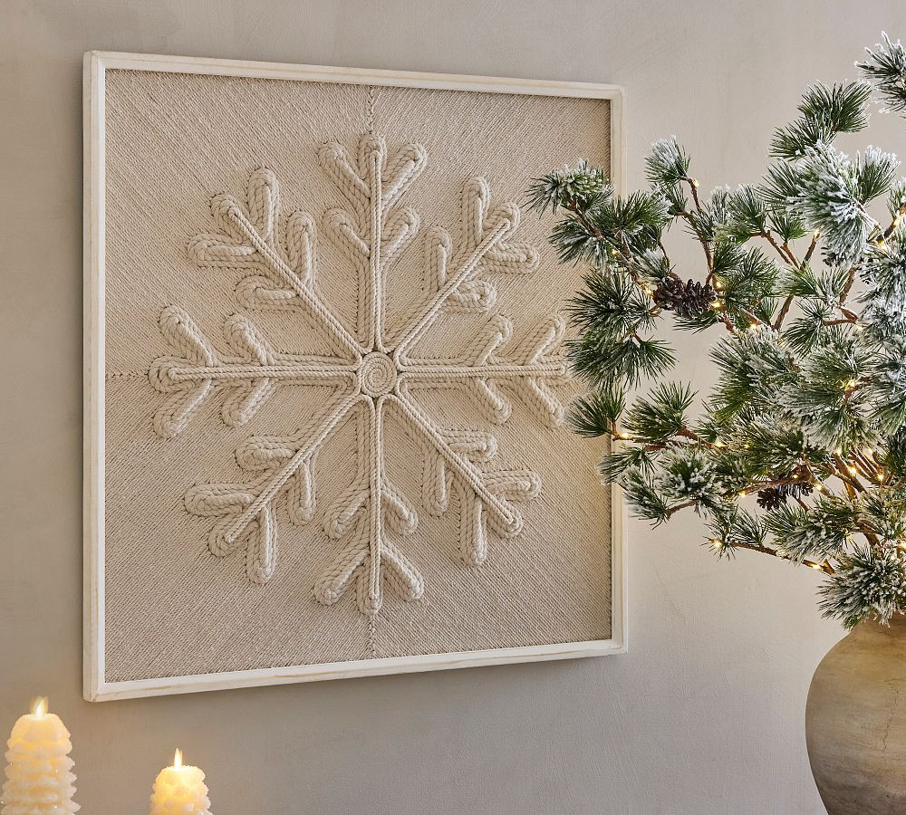 Recycled Wood And Cotton Rope Snowflake | Pottery Barn (US)