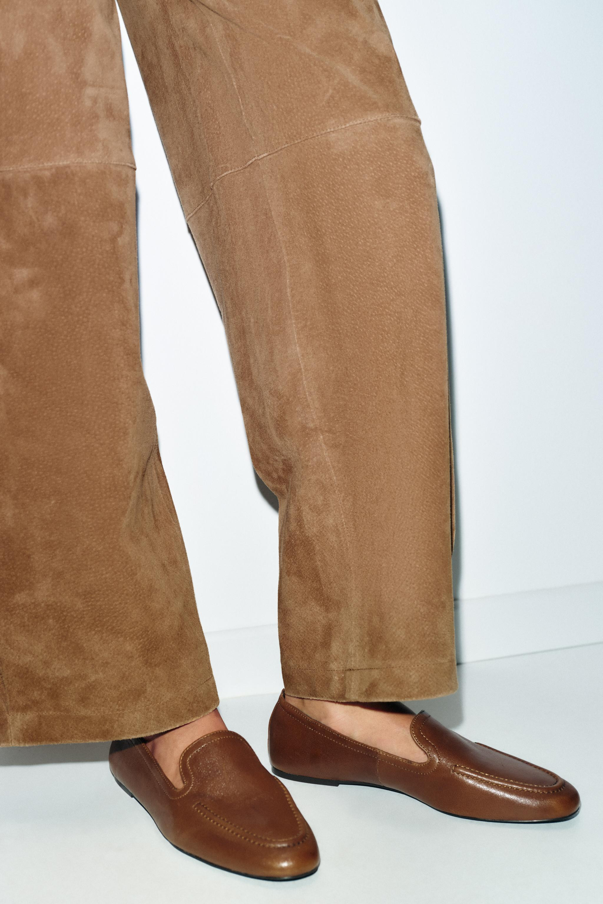 LEATHER LOAFERS WITH HIGH VAMP | Zara US