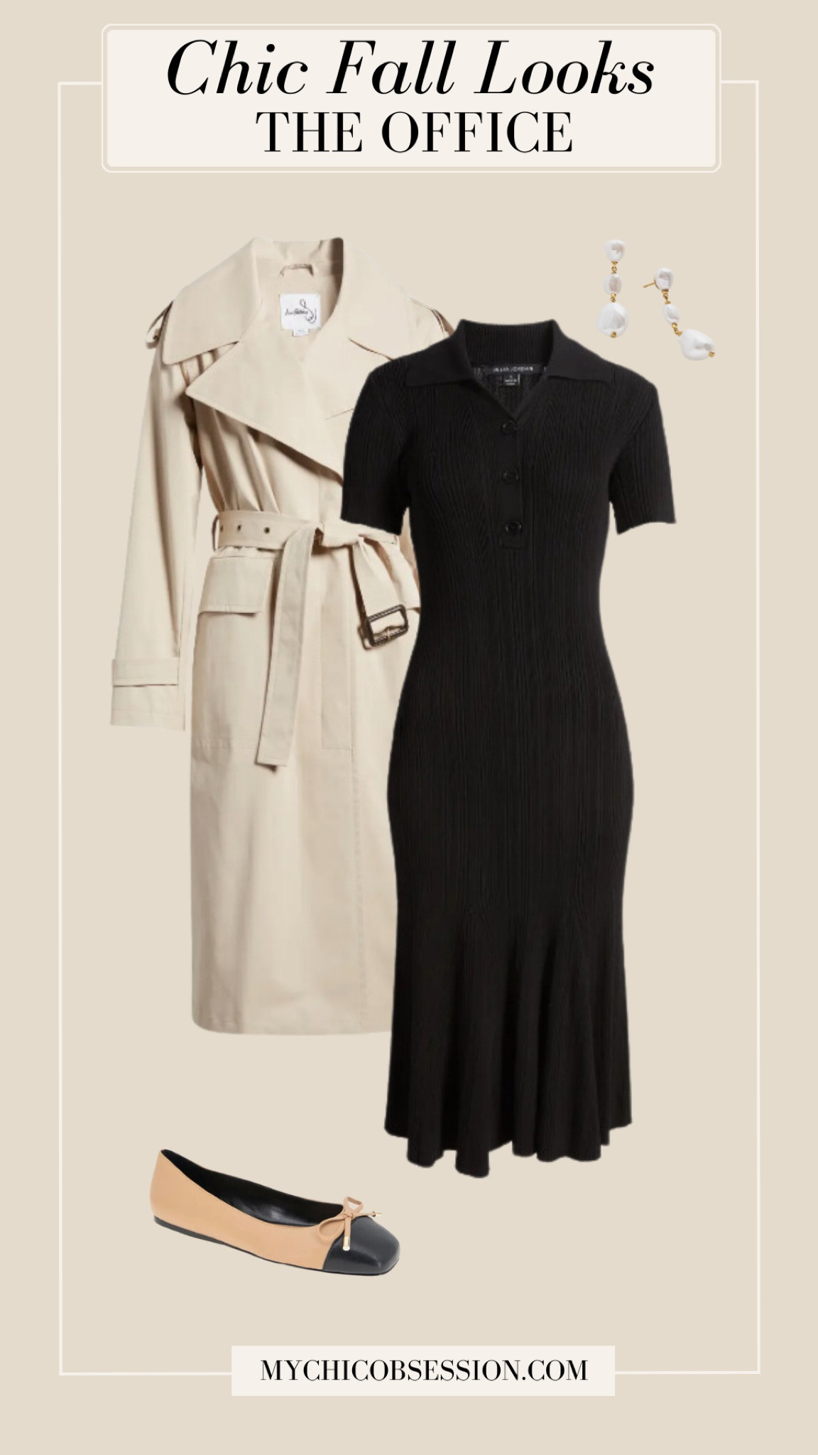 A collared sweater dress is perfect for a fall workwear look. Layer a trench coat on top, along with pearl drop earrings and classic cap-toed flats.

#LTKSeasonal #LTKWorkwear #LTKxNSale