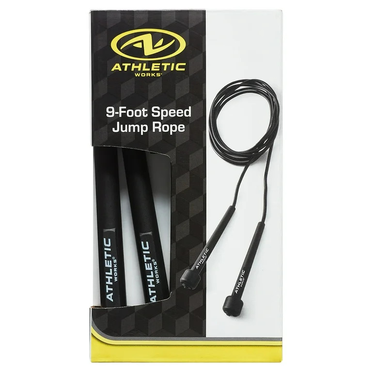 Athletic Works Speed Jump Rope with Light Weight Handles, 9' Length, Black | Walmart (US)