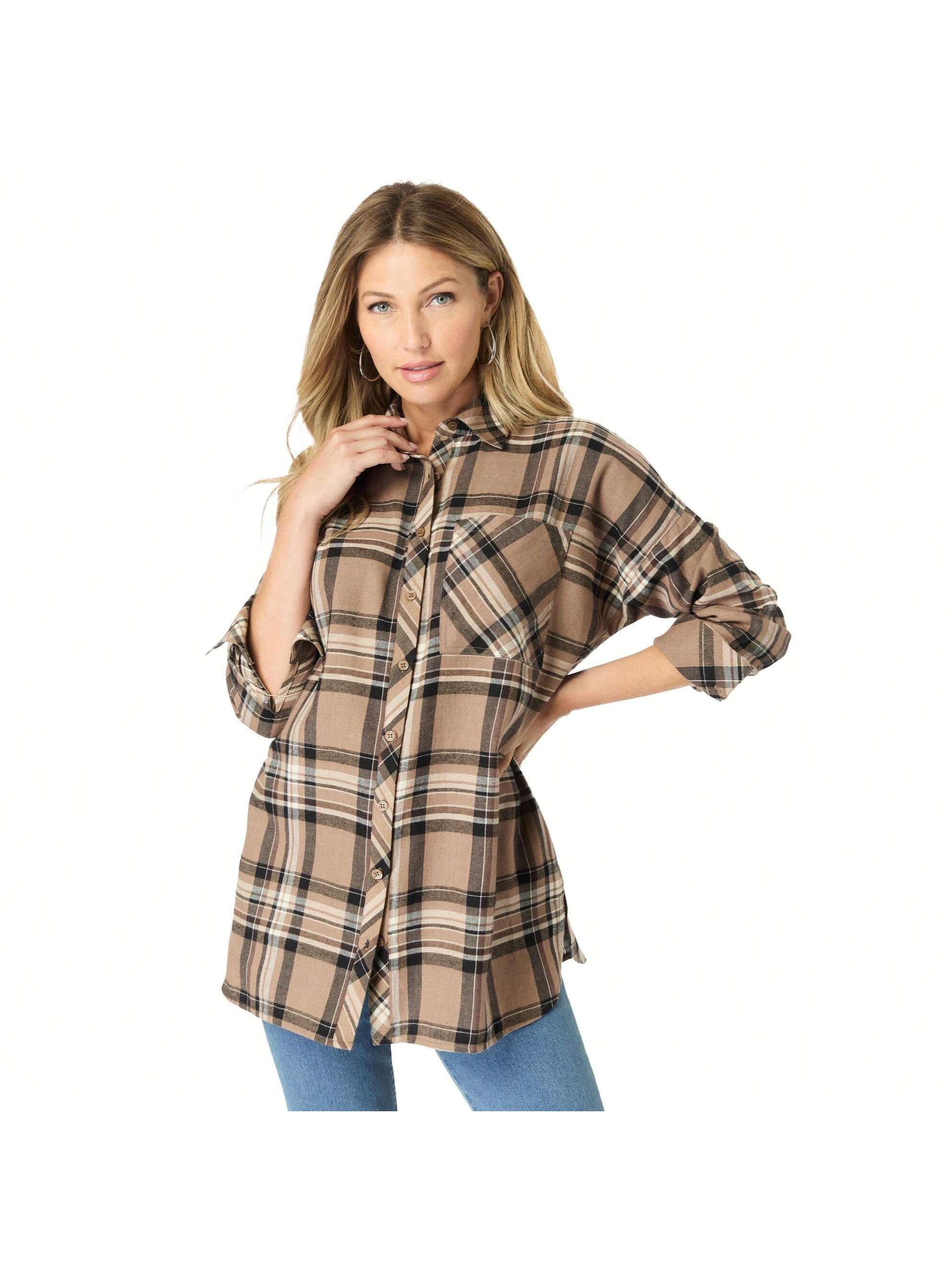 ROAMAN'S Roaman's Women's Plus Size Flannel Tunic | SHEIN USA | SHEIN