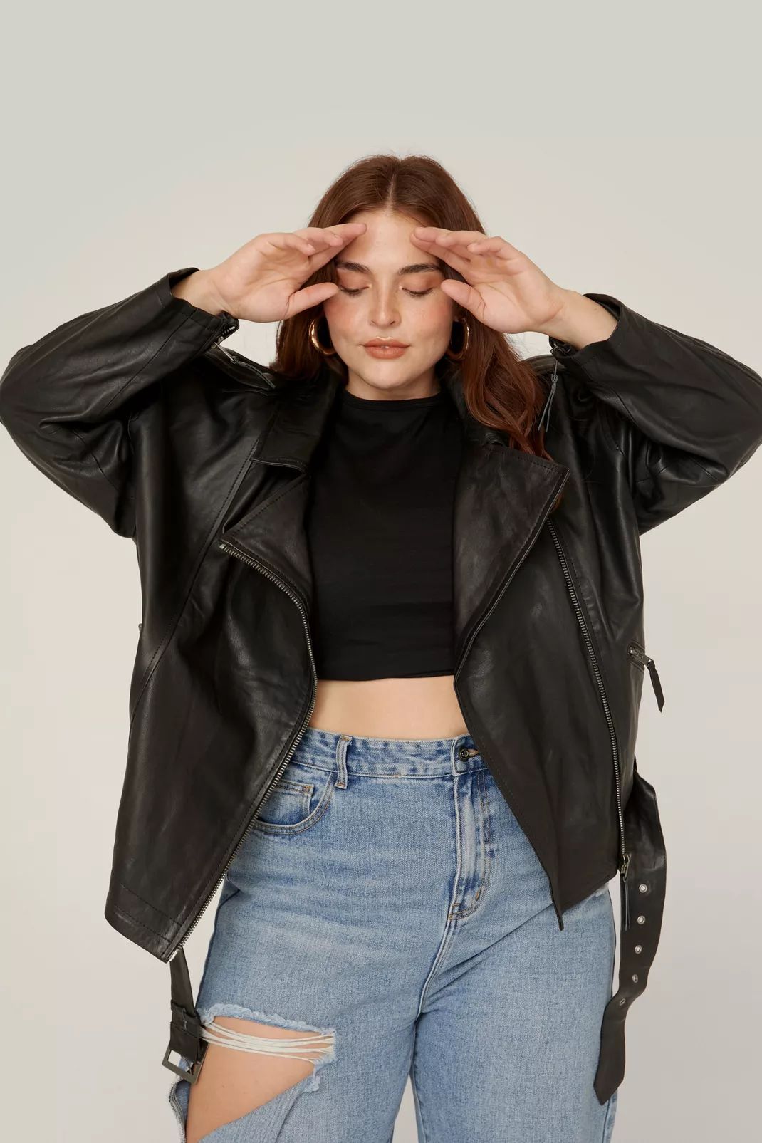 Plus Size Leather Biker Moto Jacket | Nasty Gal (US)