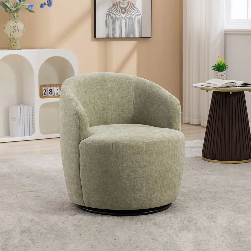 Nayomee Upholstered Swivel Barrel Chair | Wayfair North America