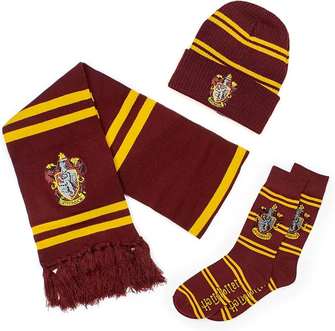 Culture Fly Harry Potter Scarf Beanie Socks Premium Knit 3pc Winter Bundle Gift Set | Amazon (US)