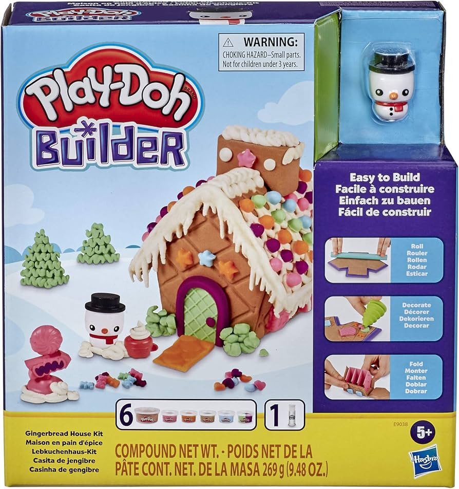Play-Doh Builder Gingerbread House Toy Building Kit for Kids 5 Years and Up with 6 Non-Toxic Play... | Amazon (US)