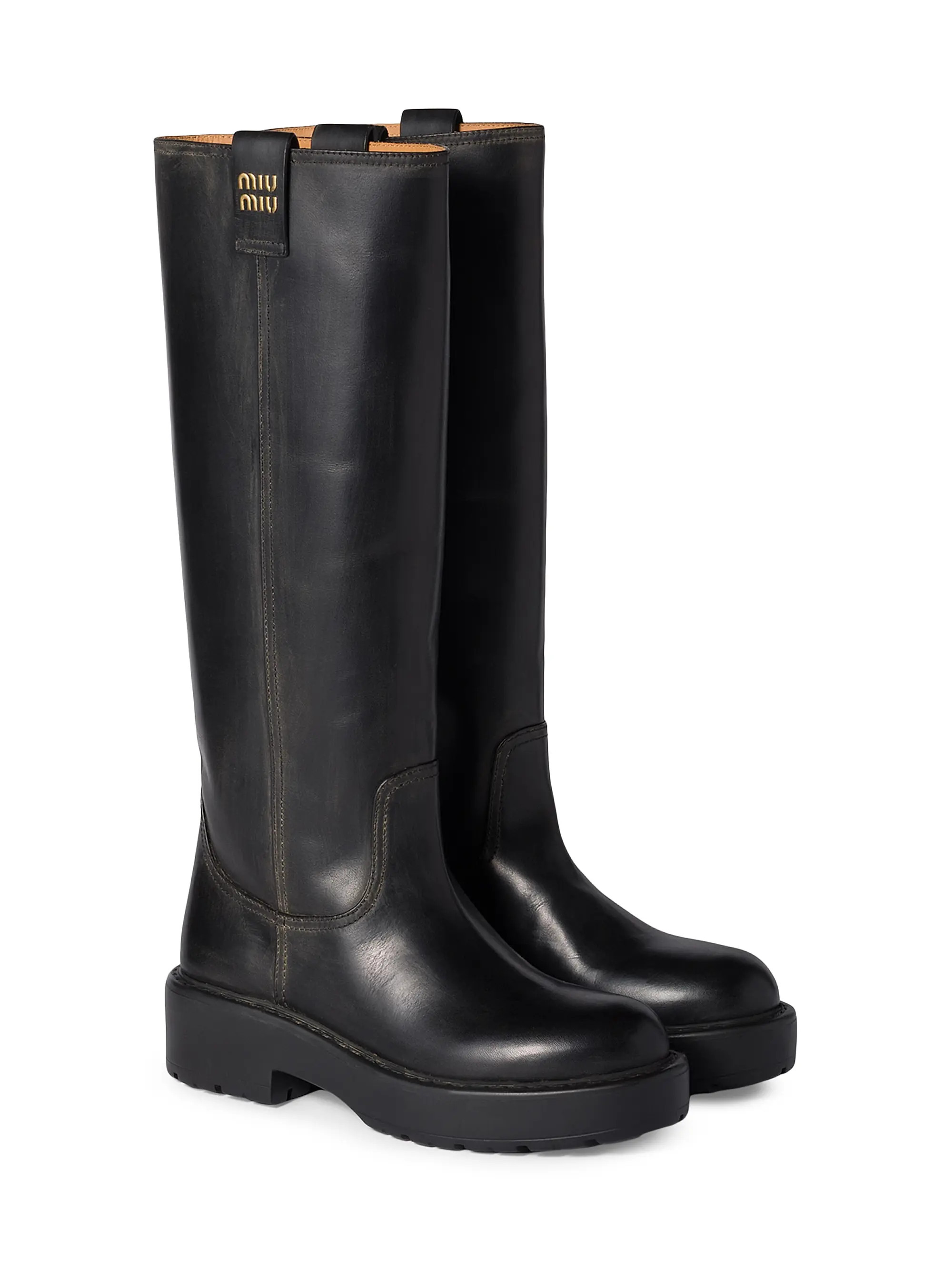 Miu Miu Leather Boots | Saks Fifth Avenue | Saks Fifth Avenue