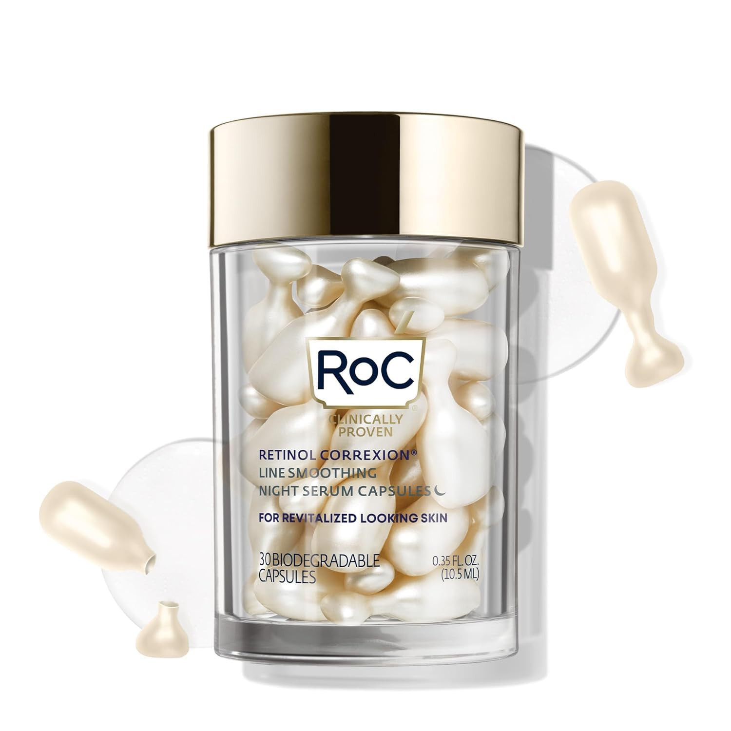 RoC Retinol Correxion Anti-Aging Wrinkle Night Serum Capsules, 30 count | Amazon (US)